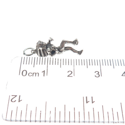 Old Pawn 925 Sterling Silver Vintage Southwestern Indian Hunter Oxidized Pendant