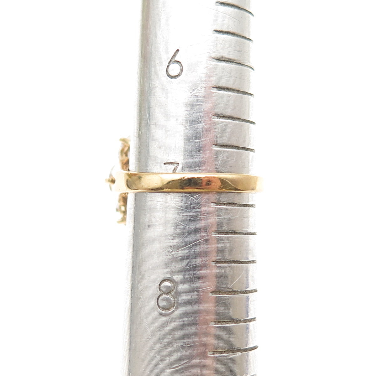 925 Sterling Silver Gold Plated Lab-Created Sapphire & C Z Ring Size 7