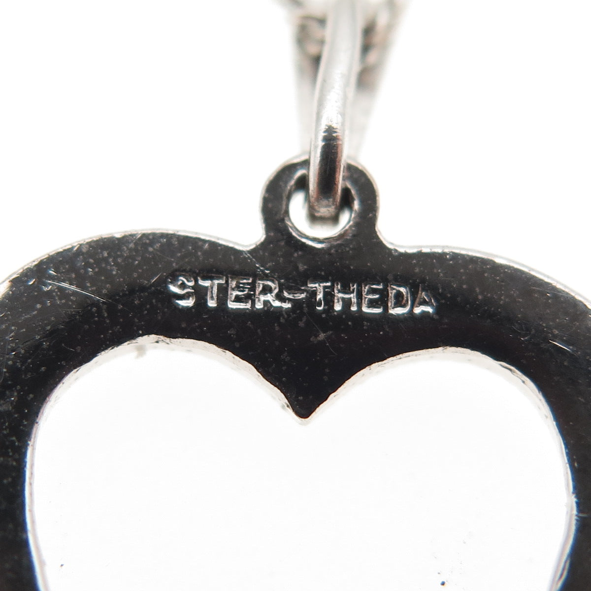 Theda 925 Sterling Antique Art Deco Real Marcasite Heart Curb Chain Necklace 24"