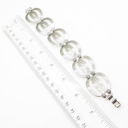 W.E. RICHARDS Sterling Silver Antique Art Deco Double Oval Link Bracelet 7.25"
