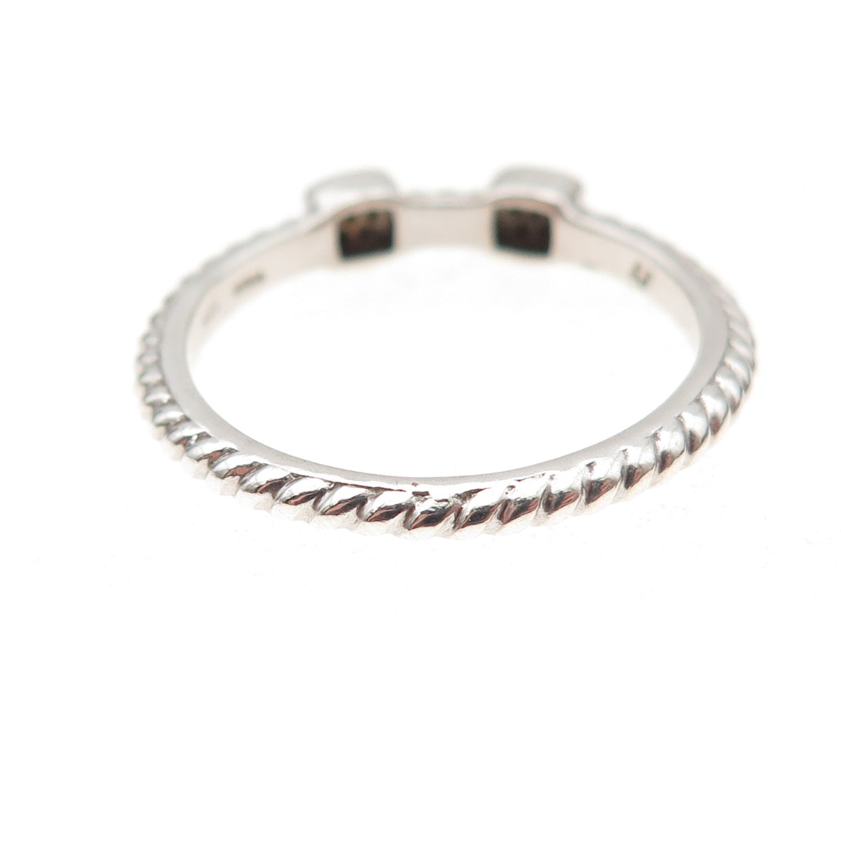 925 Sterling Silver Real Round-Cut Diamond Station Ring Size 9.25