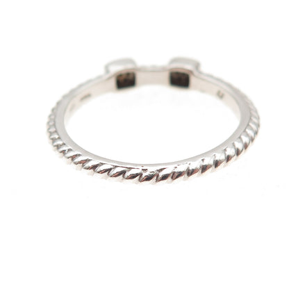 925 Sterling Silver Real Round-Cut Diamond Station Ring Size 9.25