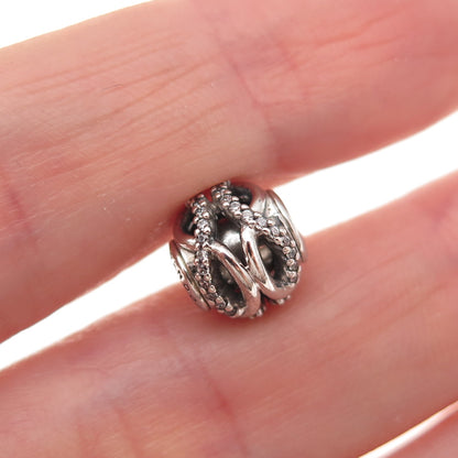 Pandora 925 Sterling Silver C Z Essence Caring Slide Bead Charm