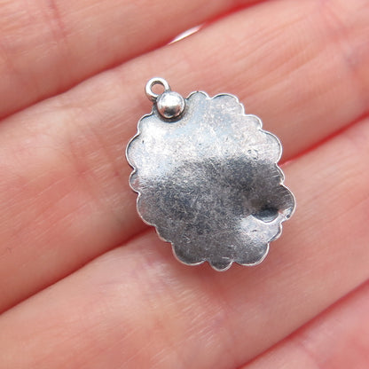 Old Pawn 925 Sterling Silver Vintage Southwestern Bisbee Turquoise Mini Pendant