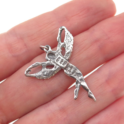 New Leaf 925 Sterling Silver Vintage Fairy Oxidized Charm Pendant