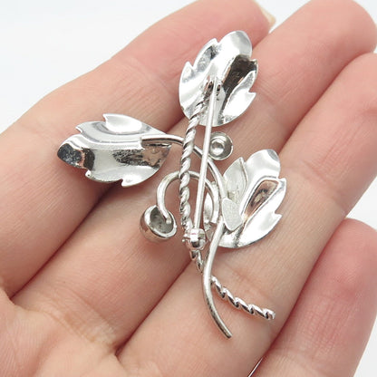 925 Sterling Silver Vintage Van Dell Leaf Branch Pin Brooch