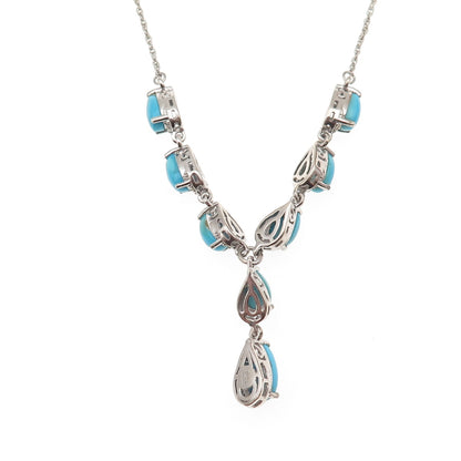 Chuck Clemency 925 Sterling Silver Real Turquoise Singapore Chain Necklace 20"