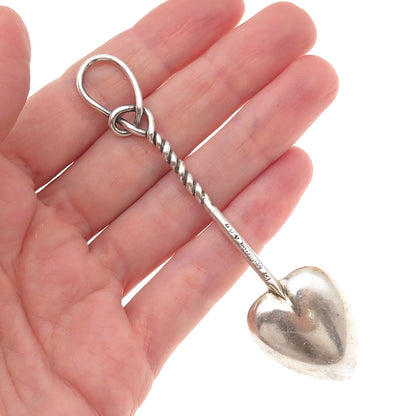 Simons Bros 925 Sterling Silver Antique Art Deco Twisted Heart Coffee Spoon #407