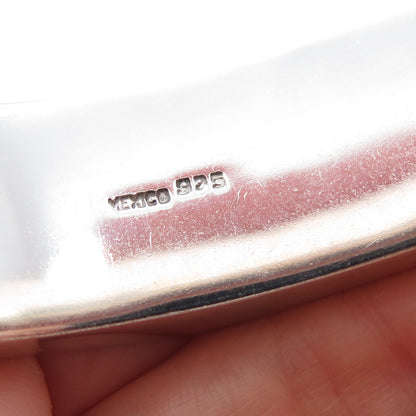 925 Sterling Silver Vintage Mexico Heavy 75.7g Octagon Bangle Bracelet 7.25"