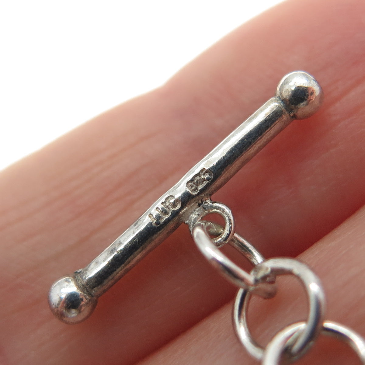 925 Sterling Silver Vintage Real Abalone Shell Modernist Bracelet 6.5-7.5"