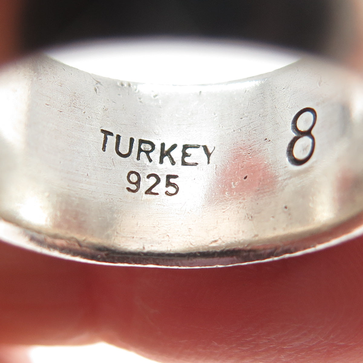 925 Sterling Silver Vintage Wide Cigar Band Ring Size 8