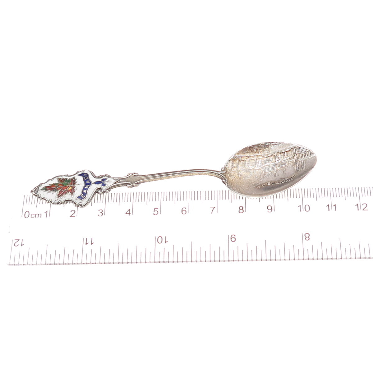 925 Sterling Silver Antique Art Deco Enamel Montreal Canada Coffee Spoon