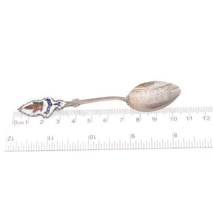 925 Sterling Silver Antique Art Deco Enamel Montreal Canada Coffee Spoon