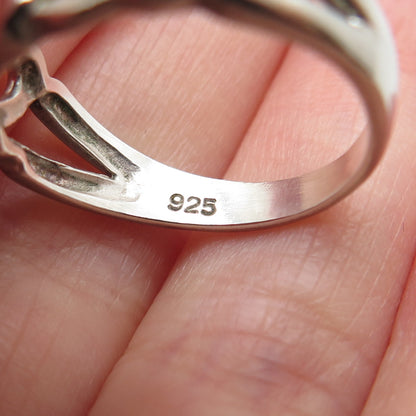 925 Sterling Silver Vintage Open Heart Ring Size 8