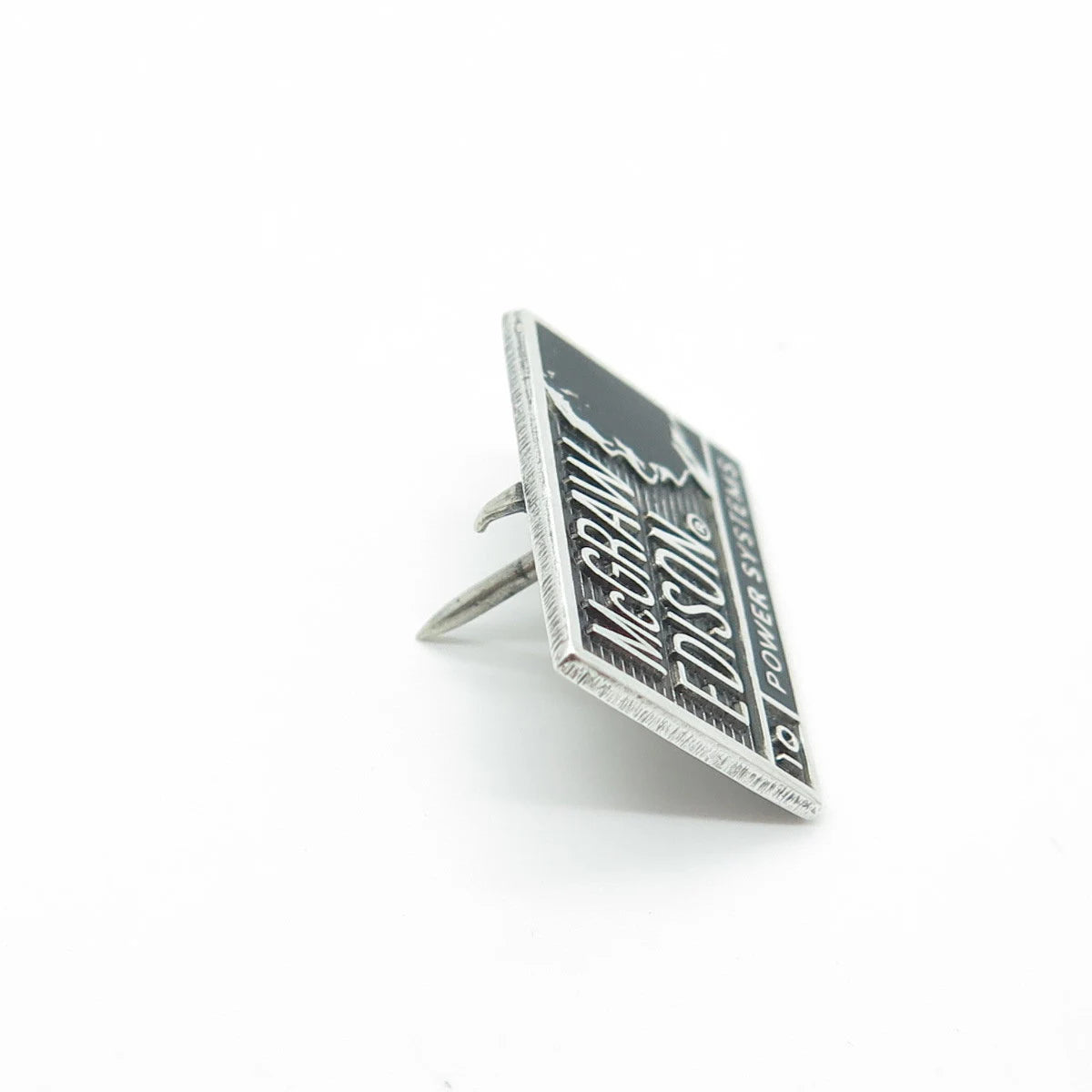 925 Sterling Silver Vintage Standard Pittsburgh Enamel "McGraw Edison" Lapel Pin