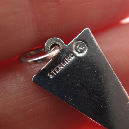 ART'S ELEGANCE 925 Sterling Silver Vintage Enamel Central School Charm Pendant