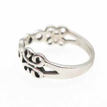 925 Sterling Silver Vintage Infinity Butterfly Oxidized Ring Size 8.75