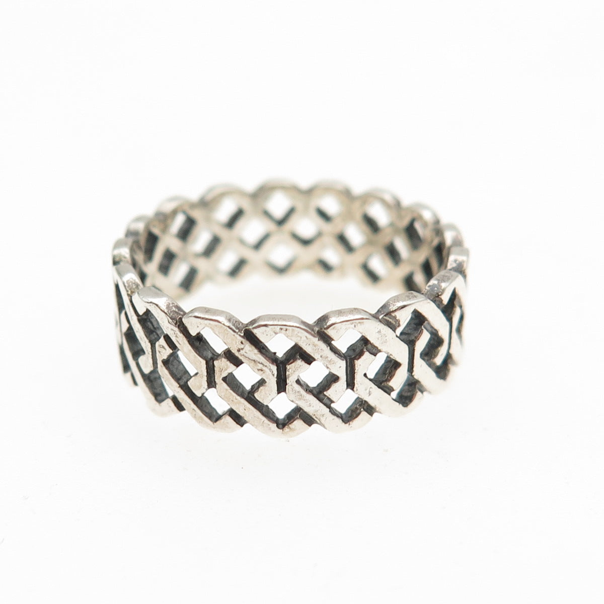 925 Sterling Silver Vintage Celtic Oxidized Band Ring Size 5