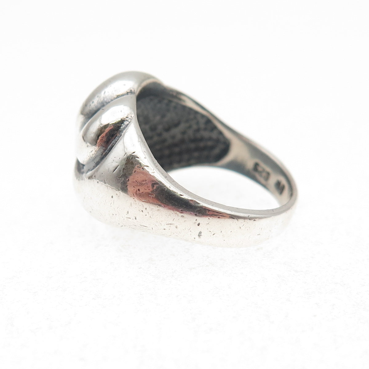 925 Sterling Silver Vintage Modernist Oxidized Ring Size 6.25