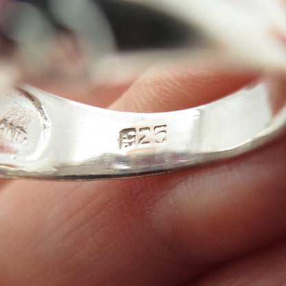 925 Sterling Silver Real Amethyst Gemstone Minimalist Ring Size 9