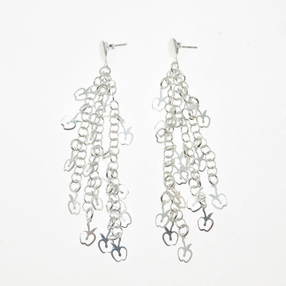 925 Sterling Silver Vintage Adam's Apple Tassel Dangle Earrings