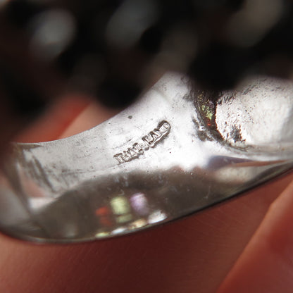 925 Sterling Silver Real Blue Topaz Amethyst Citrine Peridot Garnet Ring Size 8