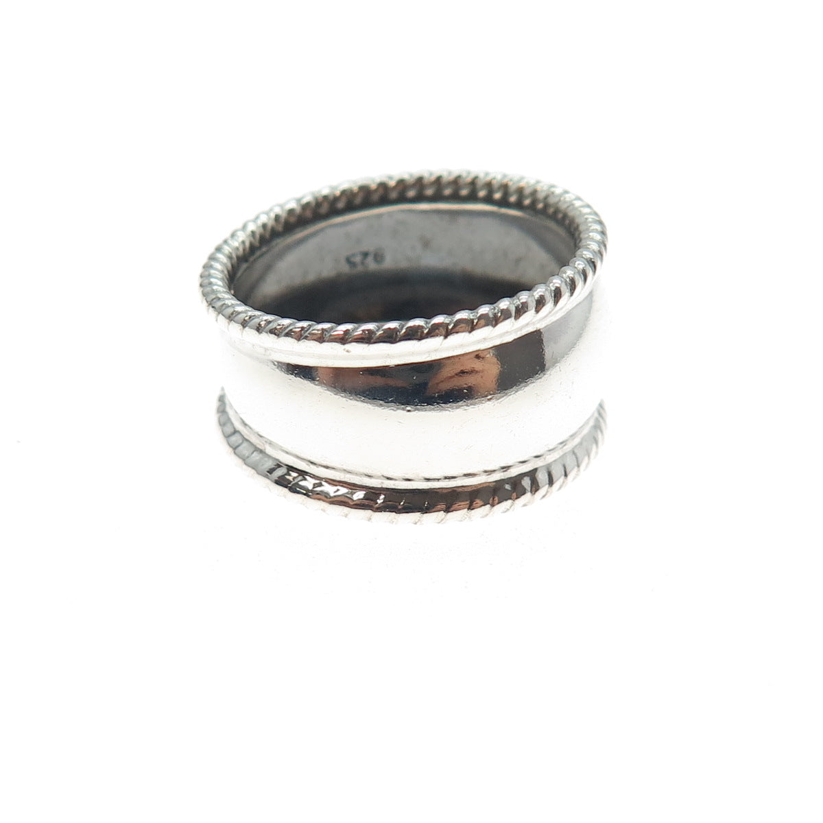 925 Sterling Silver Vintage Modernist Ring Size 8.25