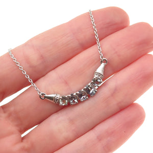 Chuck Clemency 925 Sterling Silver Real Tanzanite Cable Chain Necklace 18"