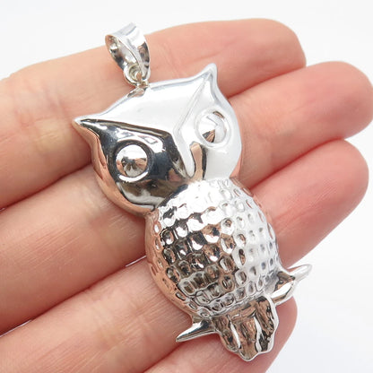 925 Sterling Silver Vintage Wise Owl Pendant