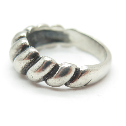 JAMES AVERY 925 Sterling Silver Vintage Ribbed Oxidized Ring Size 7.75
