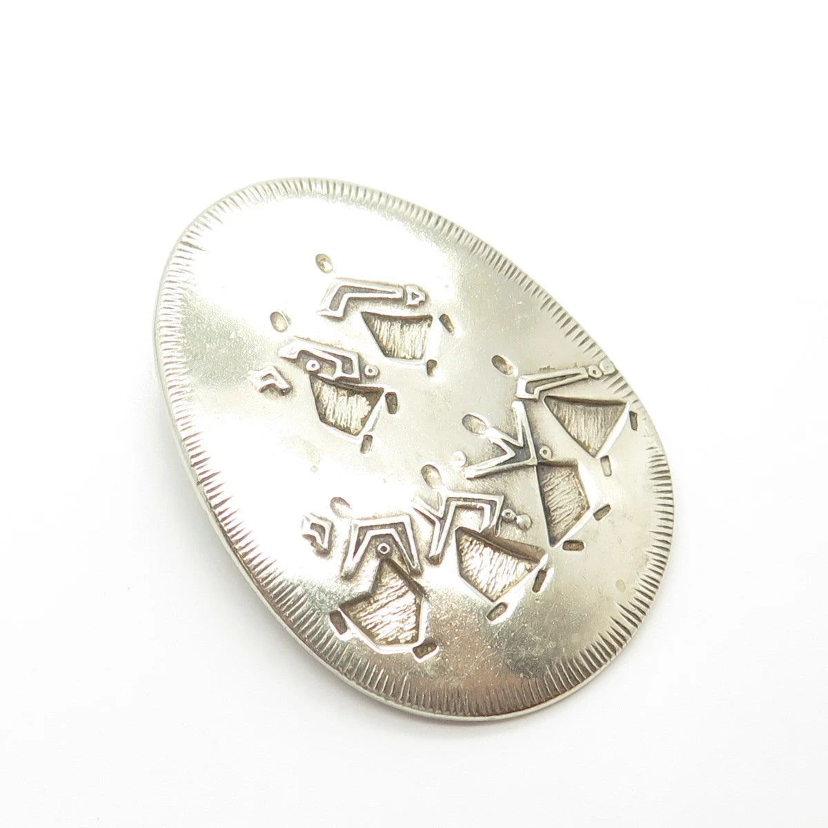 925 Sterling Silver Vintage '86-'87 M. Katz Israel Dancing Women Pendant/Brooch