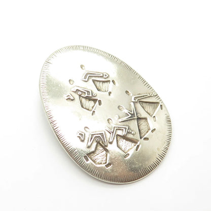 925 Sterling Silver Vintage '86-'87 M. Katz Israel Dancing Women Pendant/Brooch