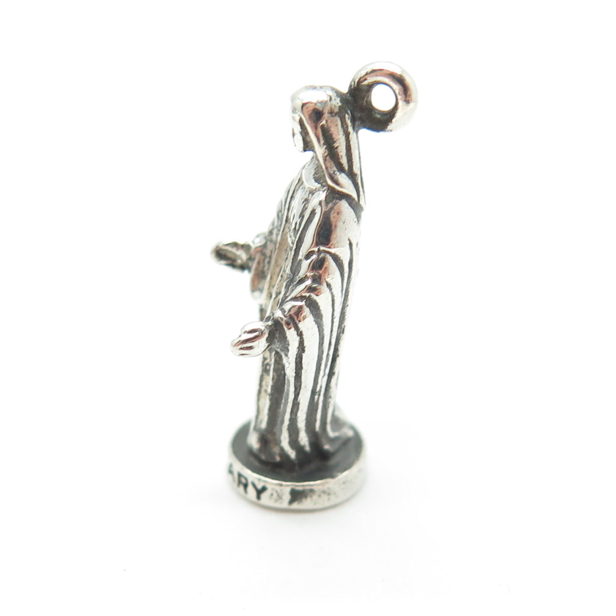 HAYWARD Sterling Silver Antique Art Deco St. Mary Miraculous Statue 3D Pendant