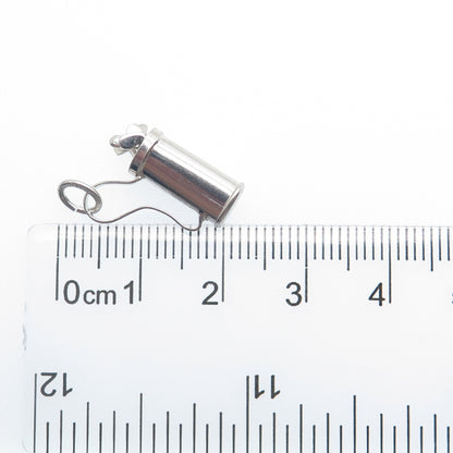 WELLS 925 Sterling Silver Antique Art Deco Golf Club Minimalist 3D Charm Pendant
