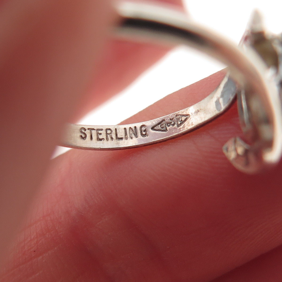 Clark & Coombs Sterling Silver Vintage Synthetic Star Sapphire Ring Size 5.75