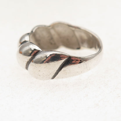 925 Sterling Silver Vintage Modernist Oxidized Ring Size 6.75