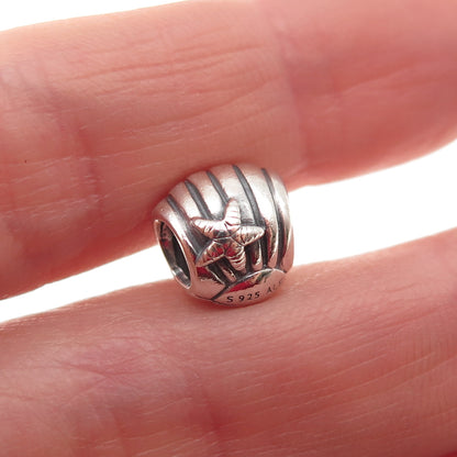 Pandora 925 Sterling Silver Seashell & Starfish Slide Bead Charm