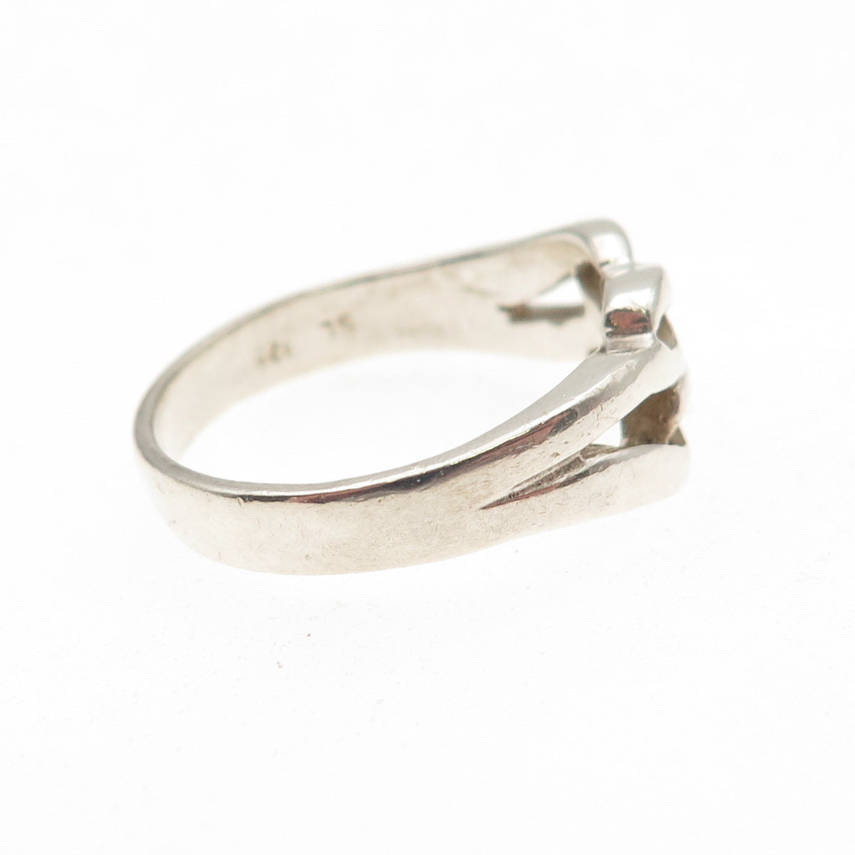 925 Sterling Silver Vintage Modernist Wavy Ring Size 9