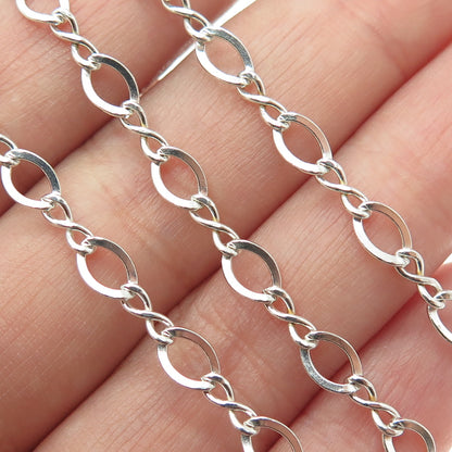 925 Sterling Silver Vintage Infinity Figaro Chain Necklace 24"