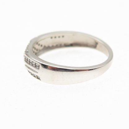 925 Sterling Silver Round-Cut C Z Ring Size 7
