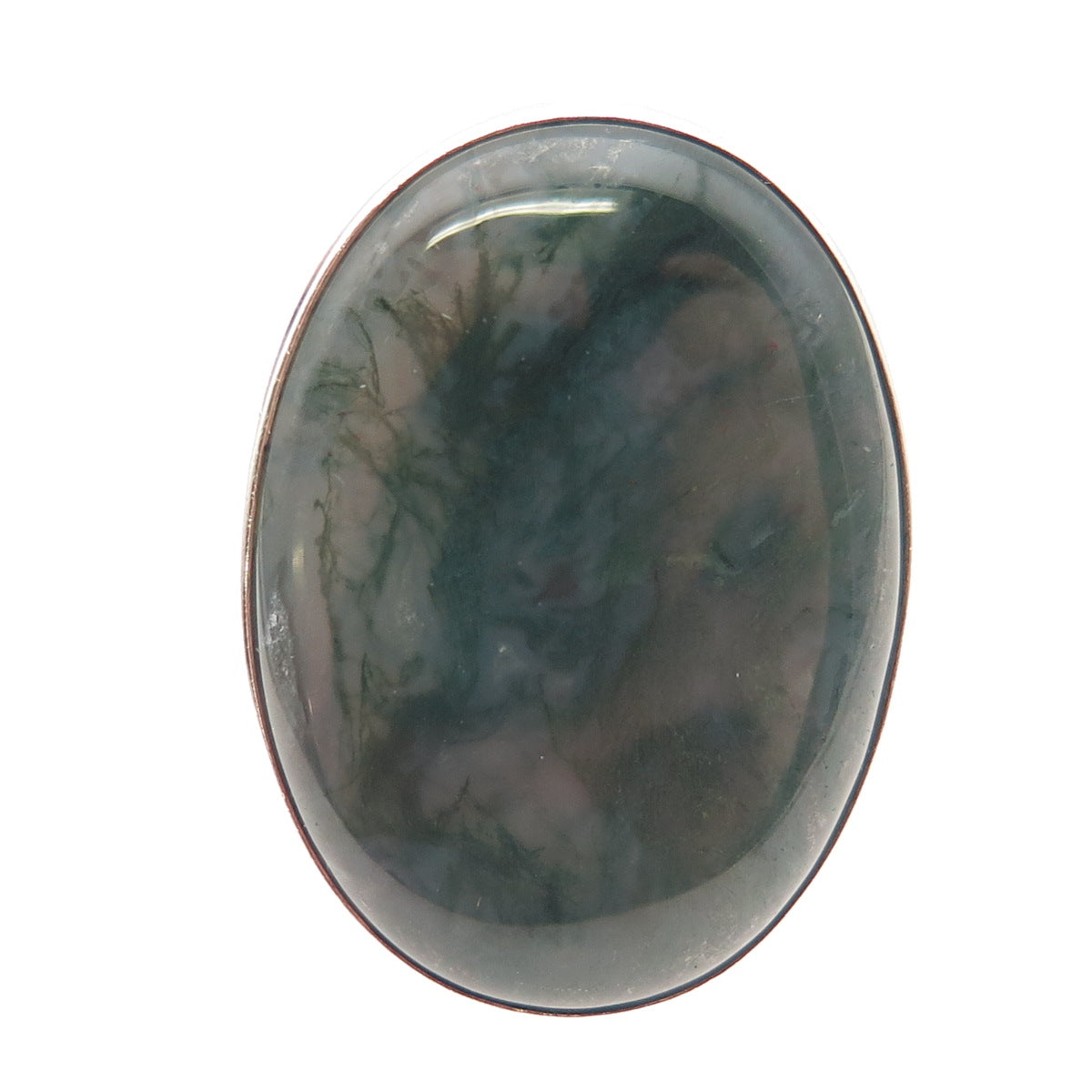 925 Sterling Silver Vintage JHS London Real Agate Statement Ring Size 8.75