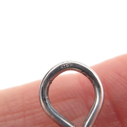 925 Sterling Silver Vintage Modernist Bean Oxidized Clip On Earrings