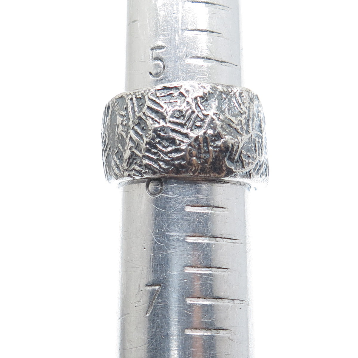 BRIM BITER 925 Sterling Silver Vintage Modernist Oxidized Band Ring Size 6