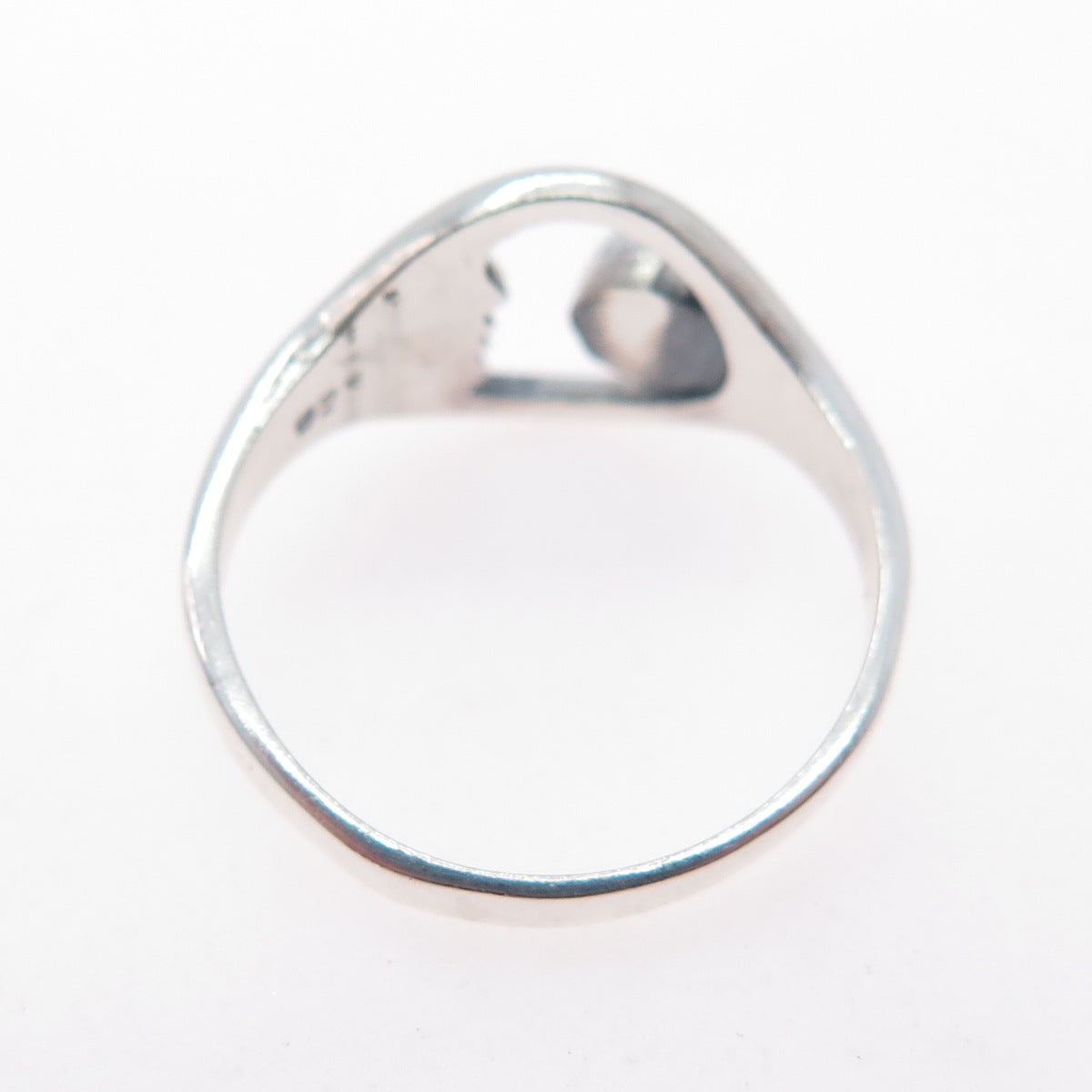 925 Sterling Silver Vintage Enamel Yin Yang Crescent Moon Ring Size 6.5