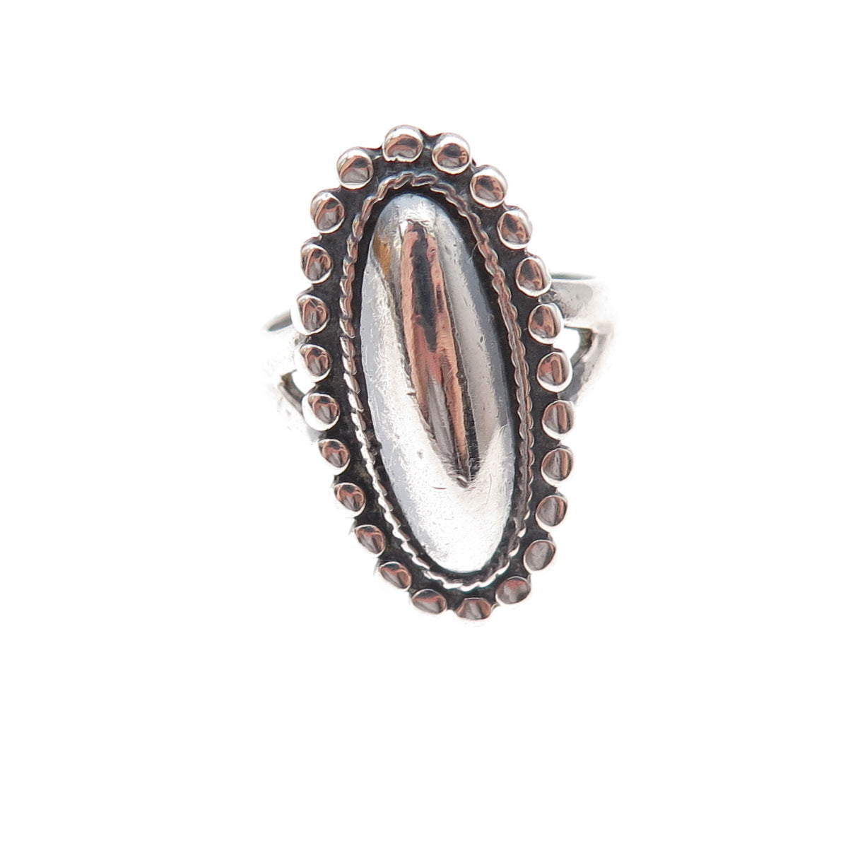 Ted Ott Old Pawn 925 Sterling Silver Vintage Southwestern Beaded Ring Size 5.25