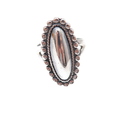 Ted Ott Old Pawn 925 Sterling Silver Vintage Southwestern Beaded Ring Size 5.25