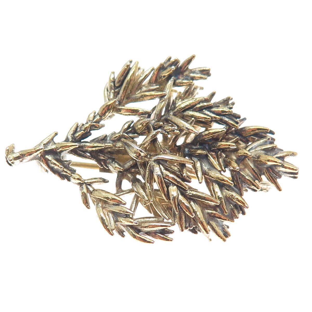 EGGERT 925 Sterling Silver Gold Plated Vintage Denmark Flora Danica Pin Brooch