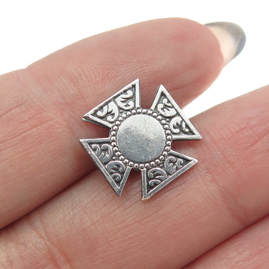 925 Sterling Silver Antique Art Deco Cross Pin Brooch