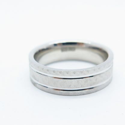 925 Sterling Silver Textured Band Ring Size 6.75