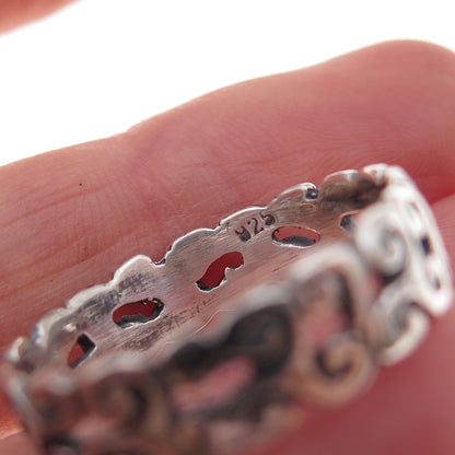 925 Sterling Silver Vintage Celtic Triskelion Oxidized Band Ring Size 9.5